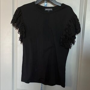 Generation Love Black Tee with Lace Sleeves